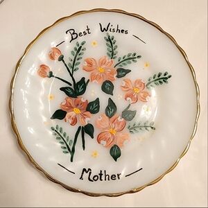 Vintage Hand Painted Mother Plate 70s 80s
